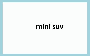 mini suv